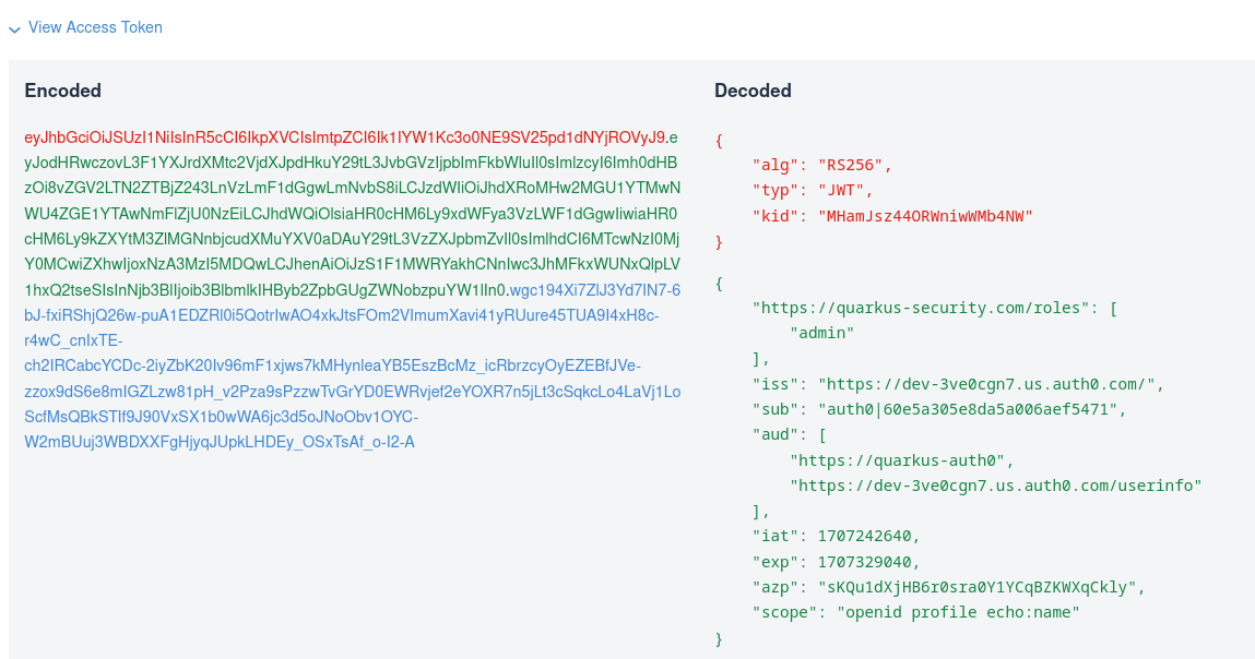 auth0 devui jwt accesstoken