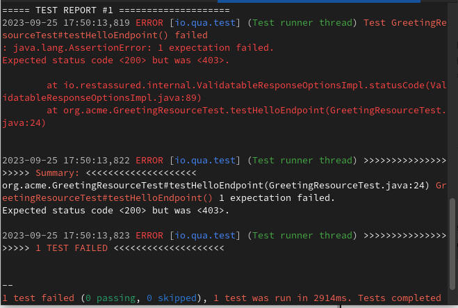 auth0 test failure 403