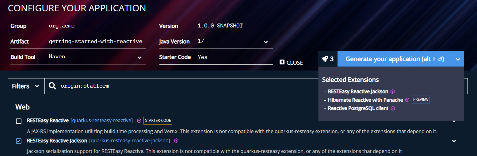 reactive guide code