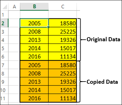 copy paste data