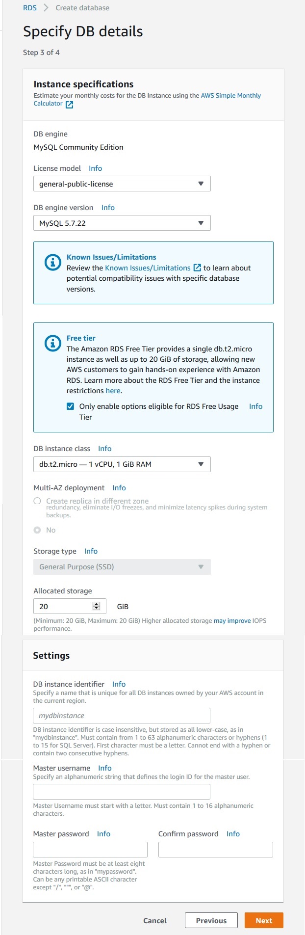 create mysqldb step 3