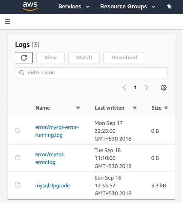 mysql rds log1