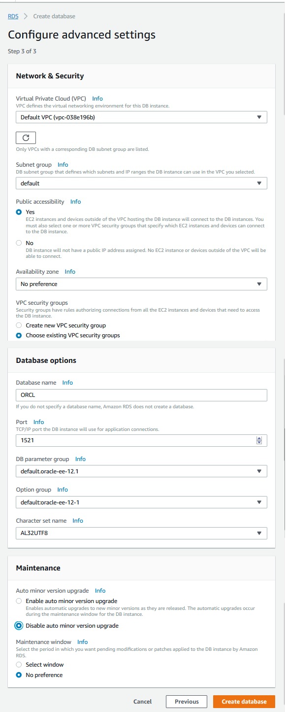 oracle create db 3