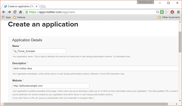 create an application