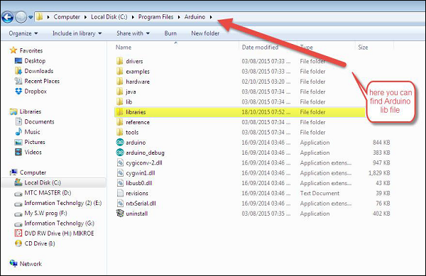 arduino library file