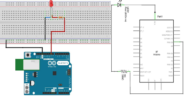 components on breadboard