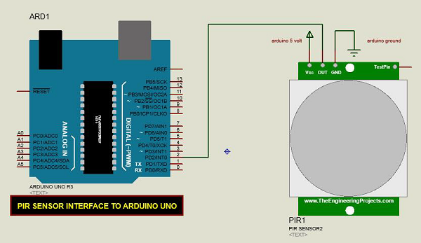 pir sensor circuit connection