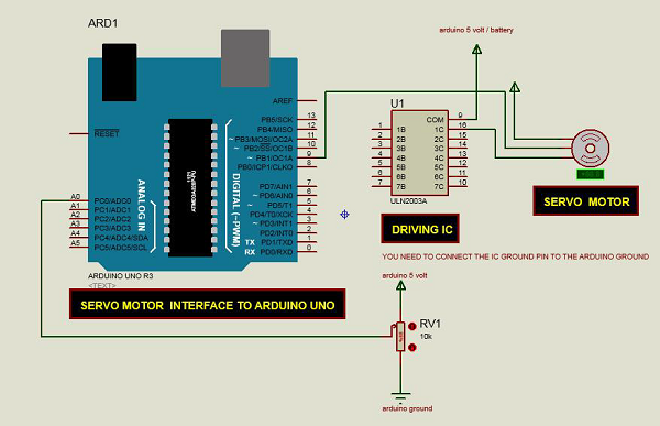 servo motor connections