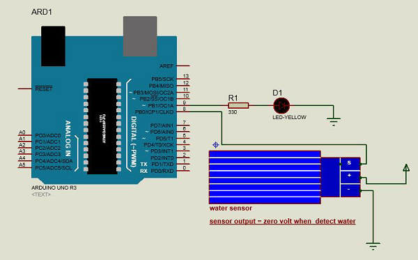 water sensor circuit connection