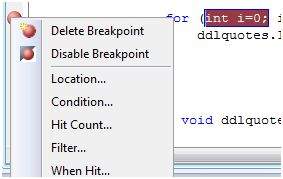 breakpoint dropdown