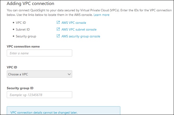 adding vpc connection