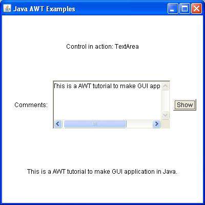 awt textarea
