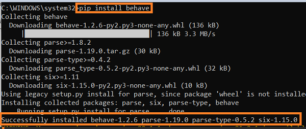 behave installation