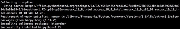 installing biopython using pip