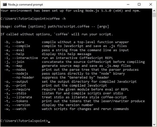 coffeecommand help