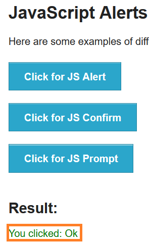 js alerts