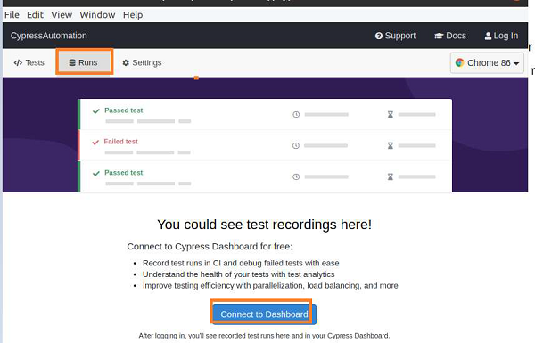 setup cypress dashboard