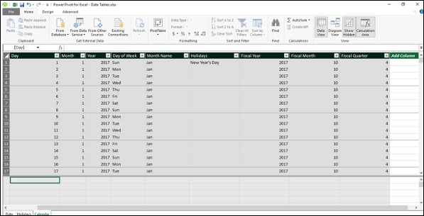 adding columns to fiscal year