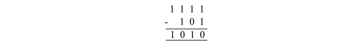 binary subtraction numbers