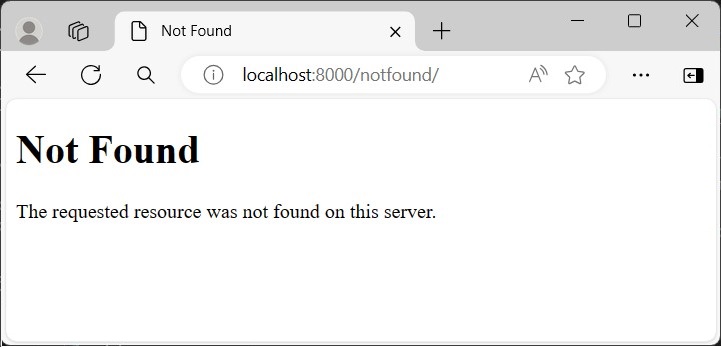 django page not found 2