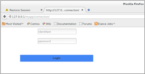 login page