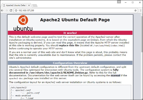 apache is running