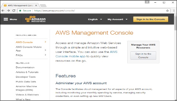 aws management console