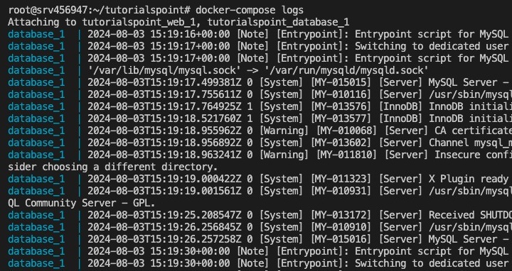 docker compose logs command