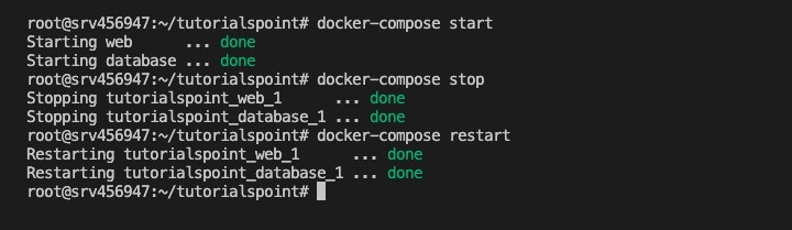 docker compose start stop restart commands