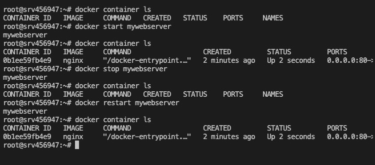 managing container states