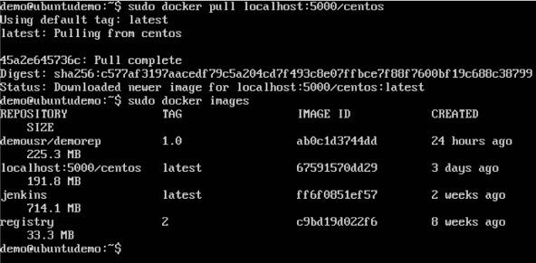 pulling centos image