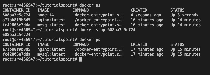 stop a running container