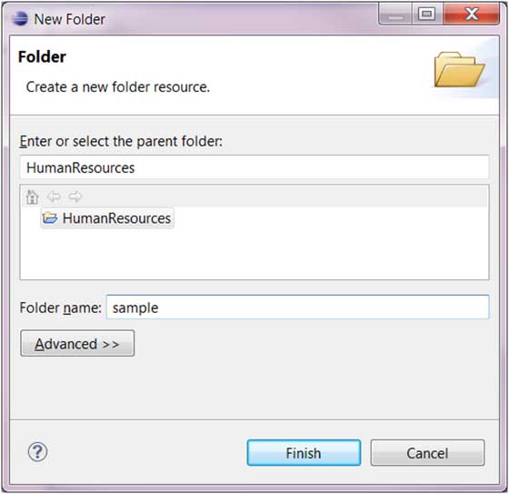 eclipse workspace new folder