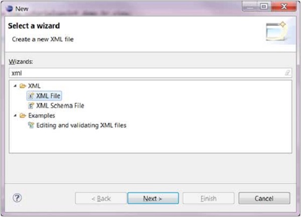 new xml file new wiz