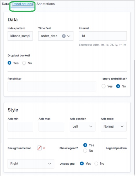 panel options