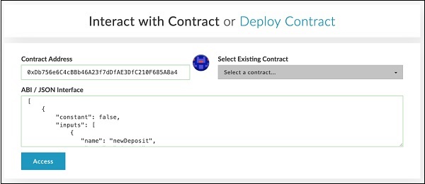 interact with contract address