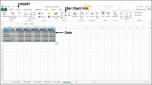 insert bar chart