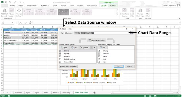 select data source window