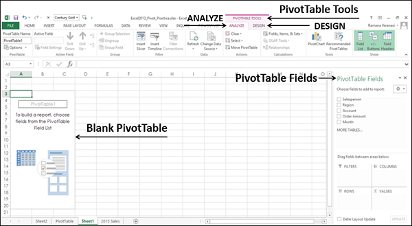 blank pivottable fields