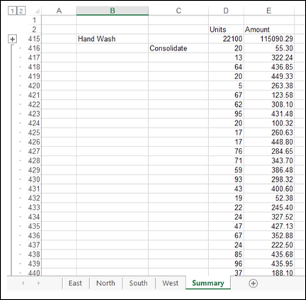 consolidated value