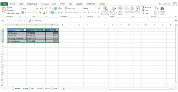 creating data model tables