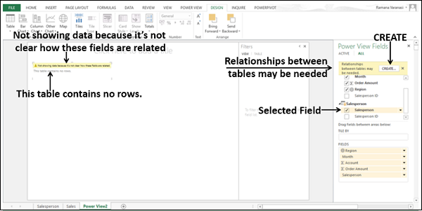 excel displays messages