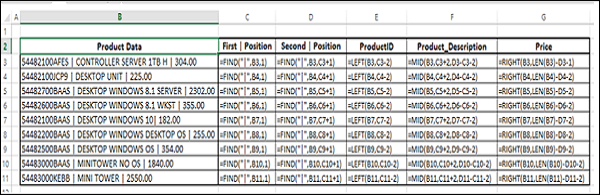 extract data values