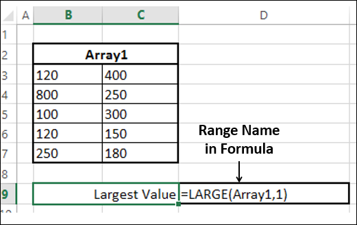 find largest value