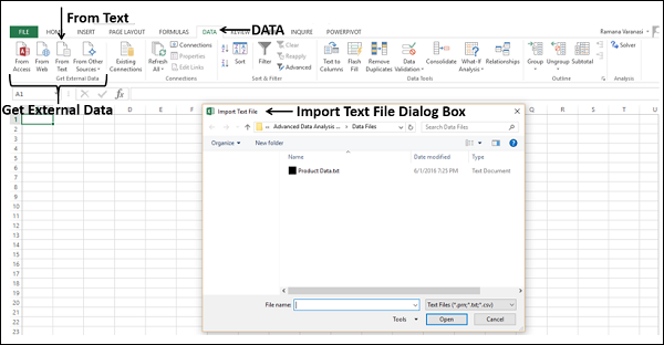 importing data from text file