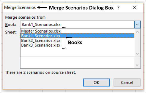 merge scenarios dialog box