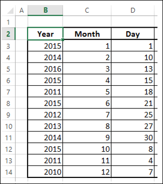 obtaining date from year month and day