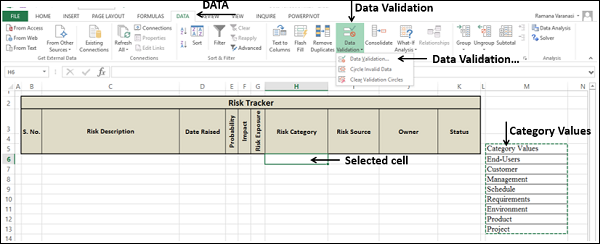 select data validation