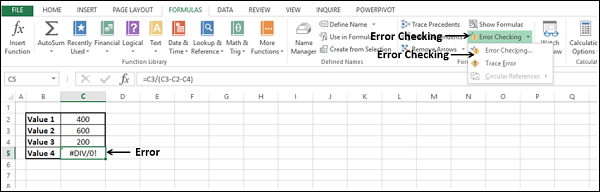 select error checking