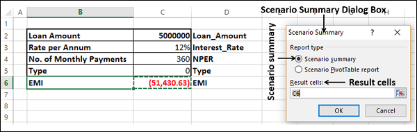 select scenario summary